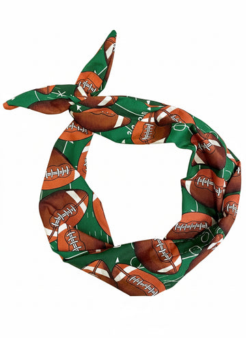 Football pattern in original tie headband Amanda Bright Designs 