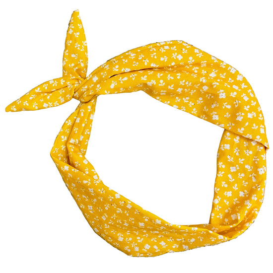 Amanda Bright Designs golden yellow floral headband fall autumn