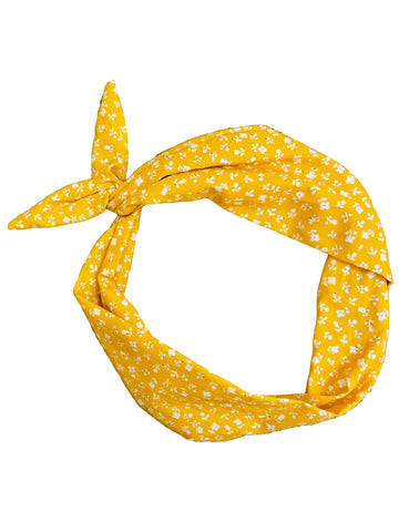 Amanda Bright Designs golden yellow floral headband fall autumn