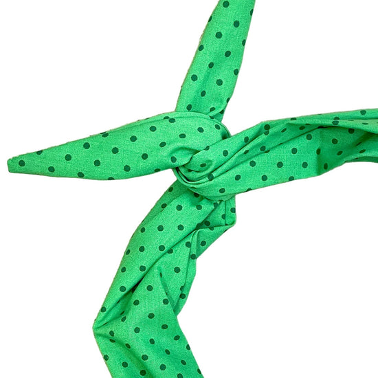 Amanda Bright Designs green  polkadot headband