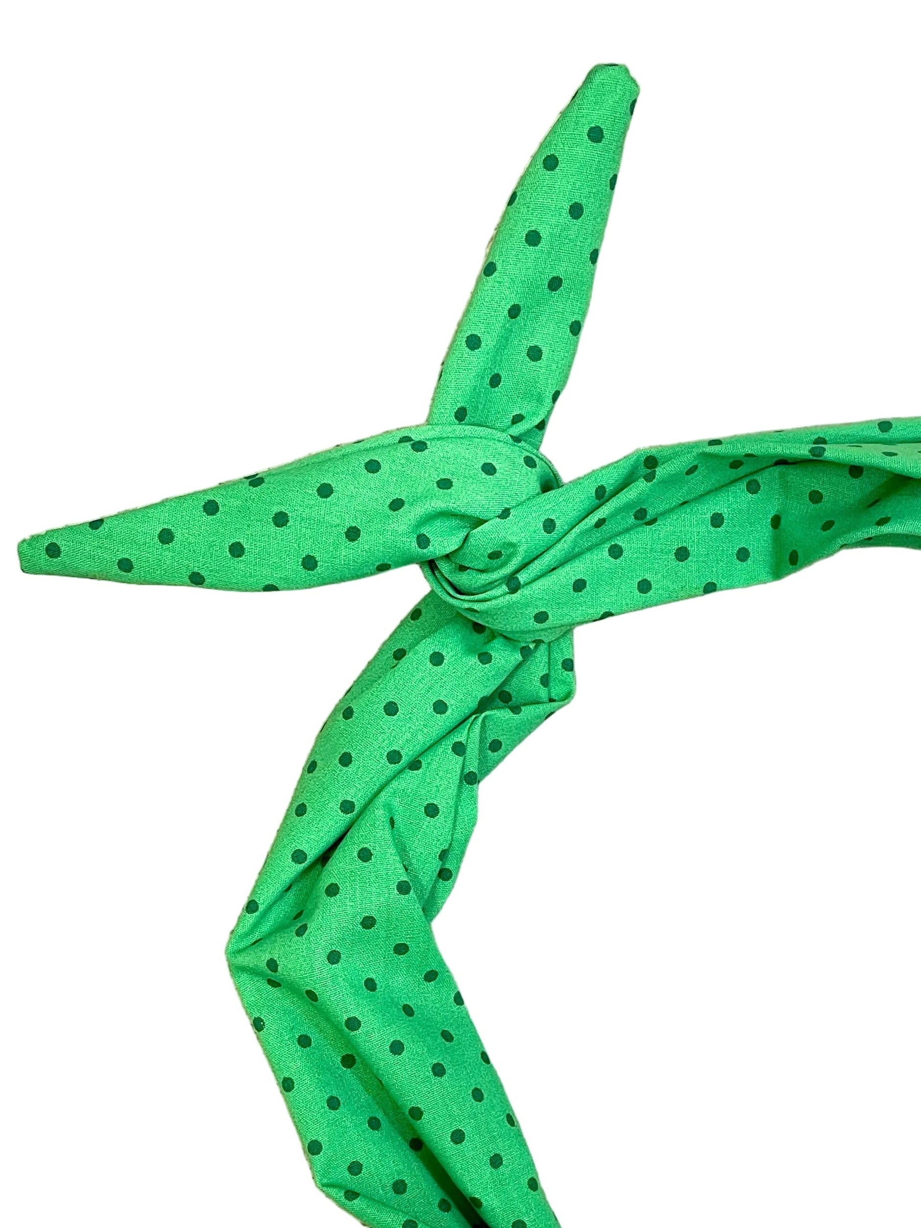 Amanda Bright Designs green  polkadot headband