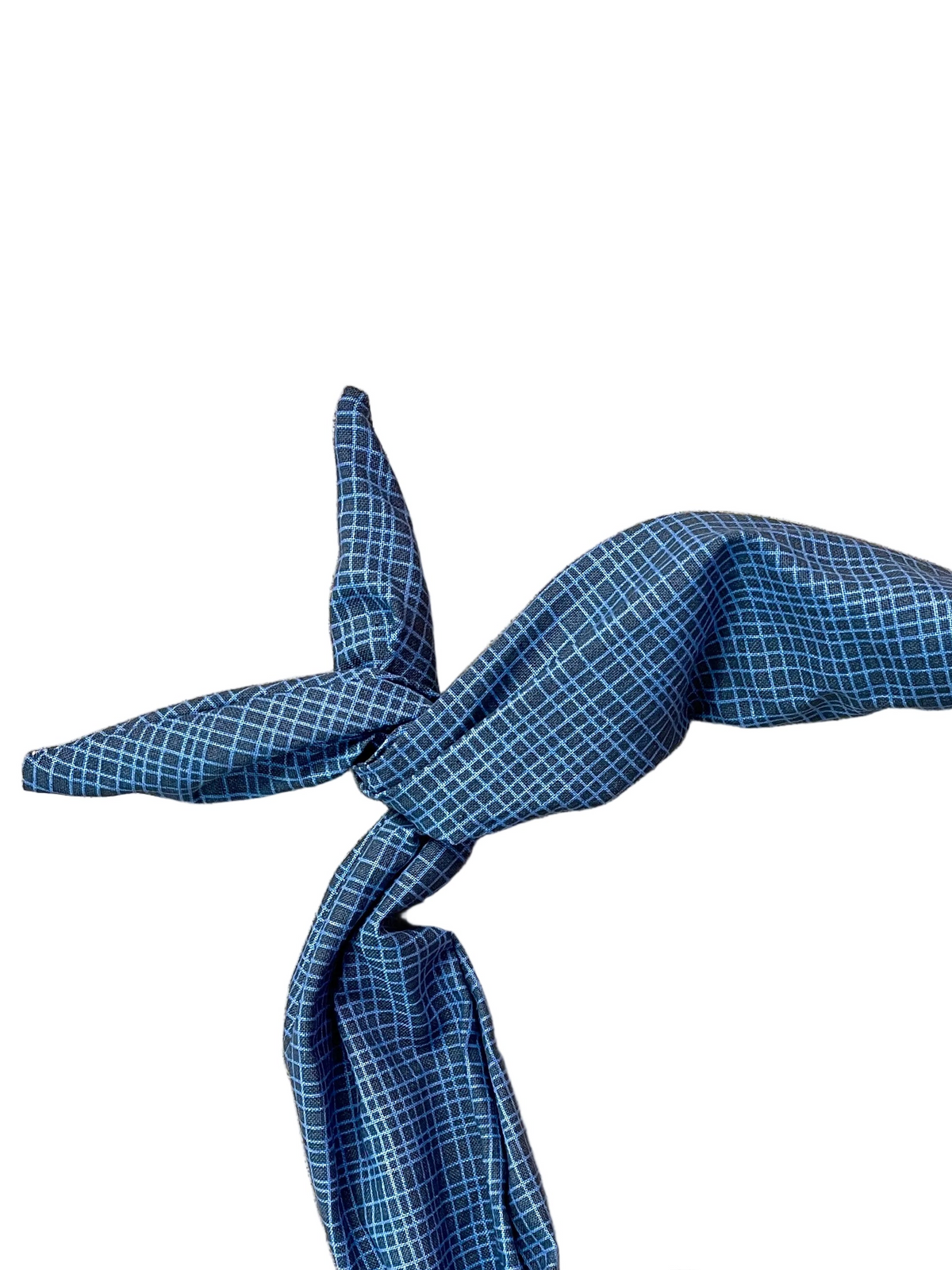 Amanda Bright Designs blue tone on tone grid-patterned headband 