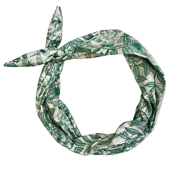 Amanda Bright Designs Green FLoral patterned headband 