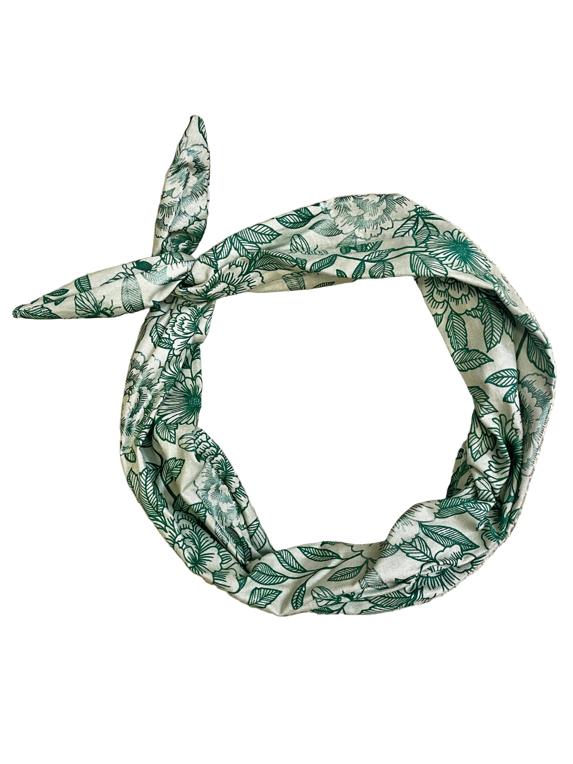 Amanda Bright Designs Green FLoral patterned headband 