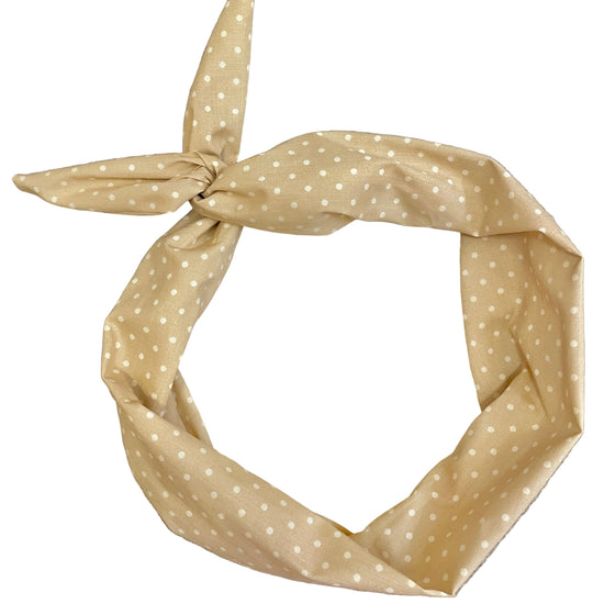 Beige polka dot headband khaki Amanda bright designs