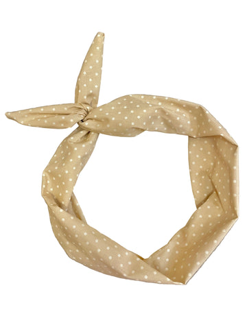 Beige polka dot headband khaki Amanda bright designs