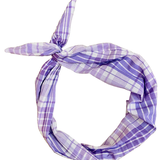 Amanda Bright Designs Lilac Plaid Purple and White Headband