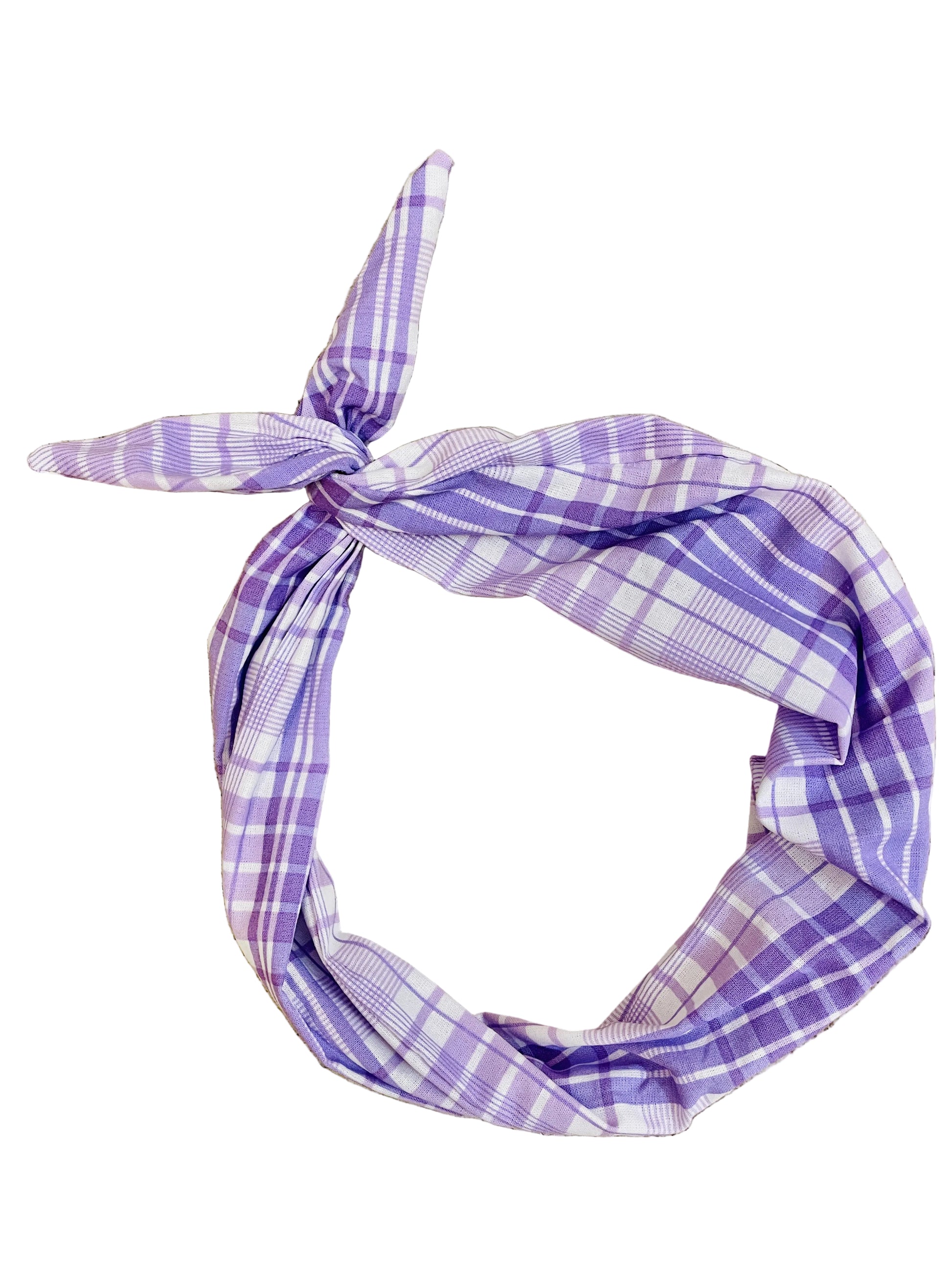 Amanda Bright Designs Lilac Plaid Purple and White Headband