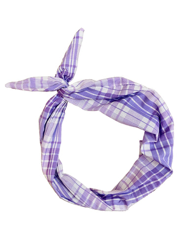 Amanda Bright Designs Lilac Plaid Purple and White Headband