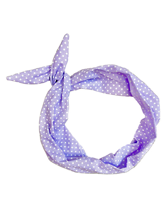 Amana Bright Designs Purple lilac polka dot headband 