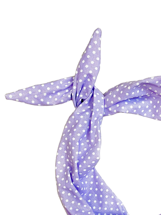 Amanda Bright Designs Lavender Polkadot headband purple