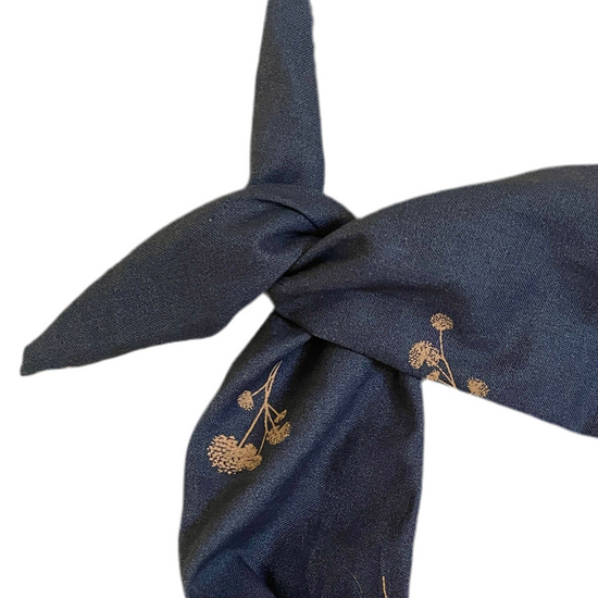 Amanda Bright Designs Navy Blue Floral Headband