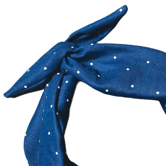 Amanda Bright Designs navy blue polkadot classic elegance headband