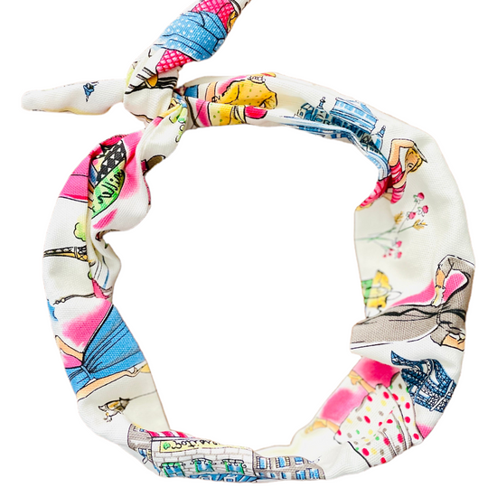 Amanda Bright Designs Tie Headband Audrey Hepburn Paris Romantic Fashion Retro midcentury style