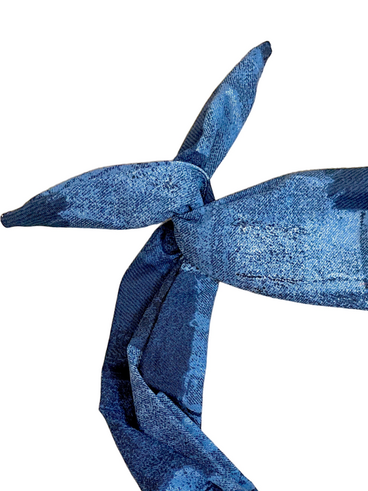 amanda bright designs patchwork blue moldable bendable original tie headband