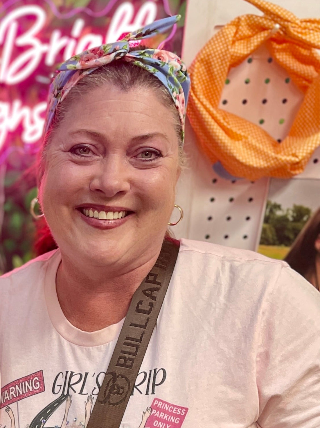 Amanda Bright Designs The Original Tie Headband Periwinkle Rose Floral