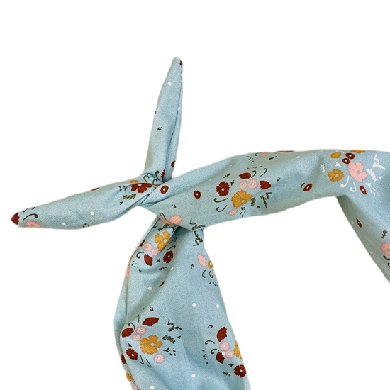 Amanda Bright Designs stormy blue headband with petite flowers in Autumn colors