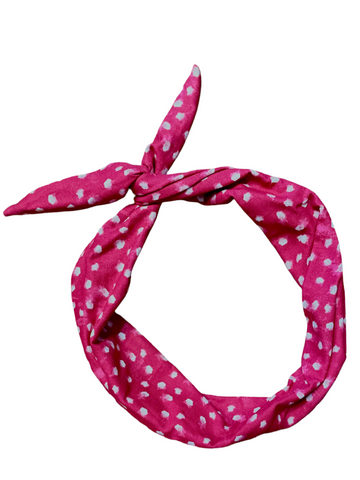 Amanda Bright Designs The Original Tie Headband Raspberry Dot