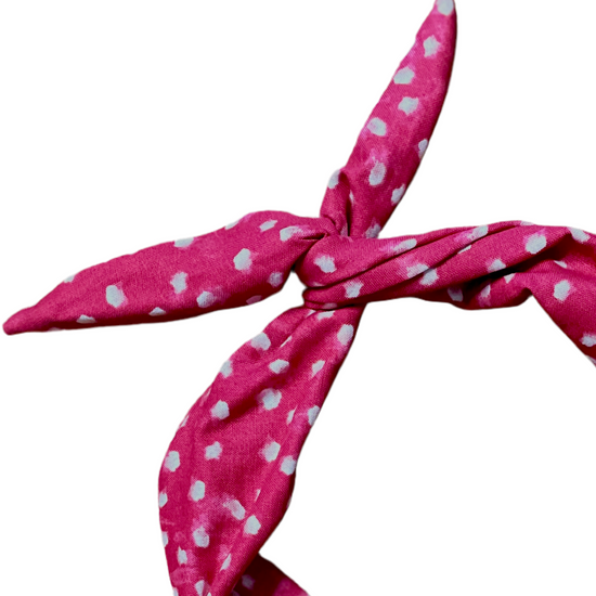 amanda bright designs feminine raspberry headband with polkadots