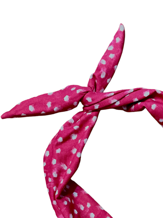 amanda bright designs feminine raspberry headband with polkadots