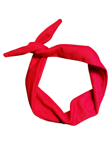 Amanda Bright Designs The Original Tie Headband in Red Denim 100% cotton