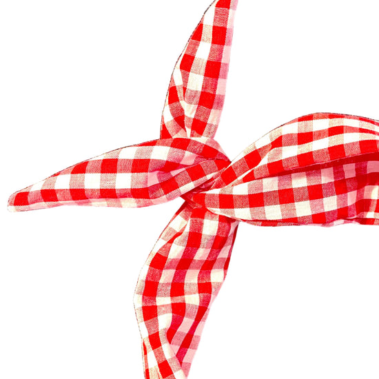 Amanda Bright Designs Red and white checkered gingham headband