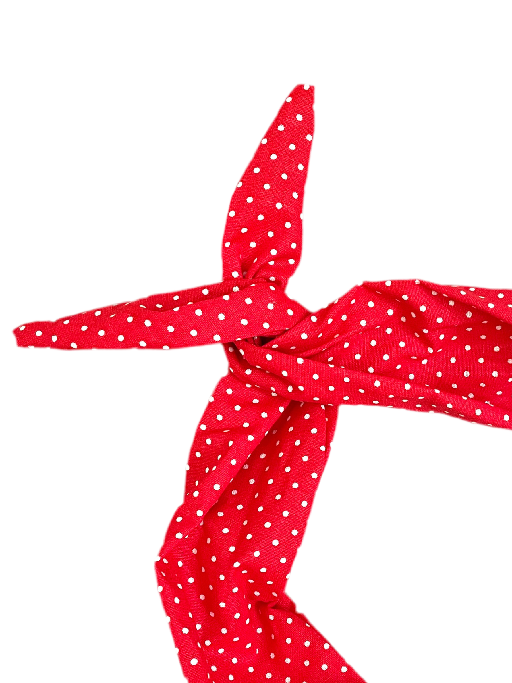 amanda bright designs red and white polkadot headband 1950s old hollywood glam rosie the riveter head wrap
