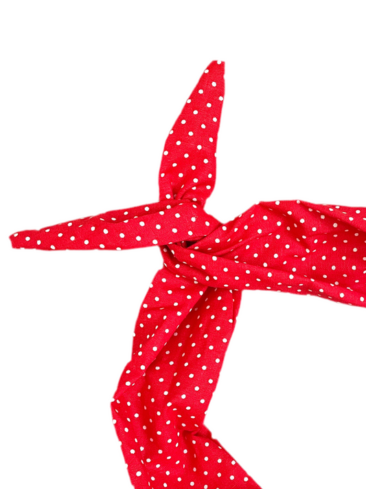amanda bright designs red and white polkadot headband 1950s old hollywood glam rosie the riveter head wrap
