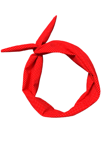 Amanda Bright Designs The Original Tie Headband Red Swissdot