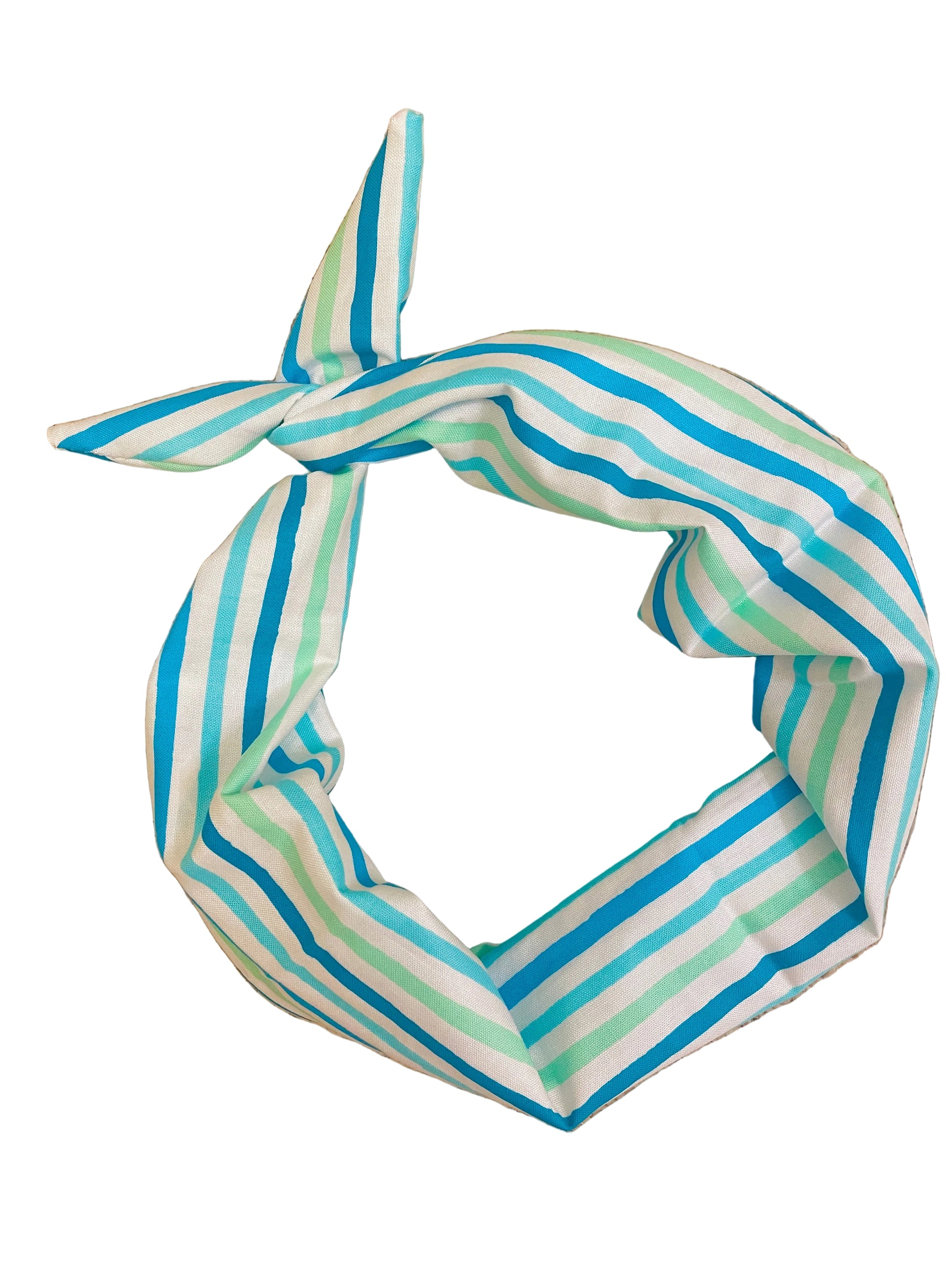 Amanda Bright Designs beach style blue, white and green striped headband