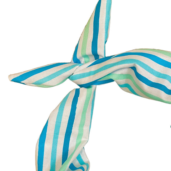 Amanda Bright Designs sea glass striped summer beach, blue, green and white headband