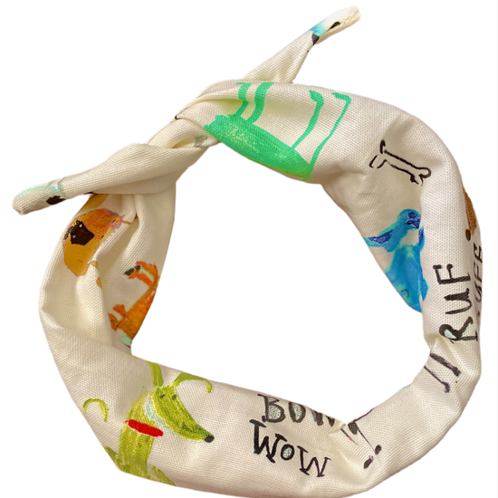 Amanda Bright Designs The Original Tie Headband Sherbert Dogs