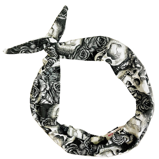 Amanda Bright Designs Skulls and Roses Gothic Tattoo Vibe Monotone Headband