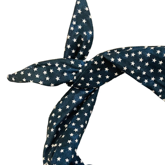 Amanda Bright Designs starry night navy blue with tiny stars headband