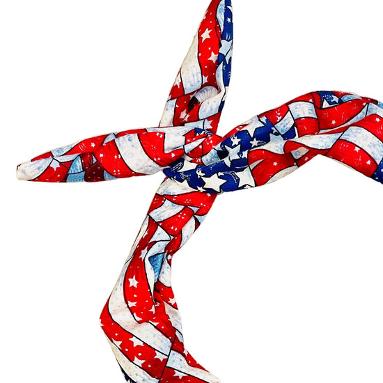 Amanda Bright Designs American flag patterned, headband, USA, red, white and blue