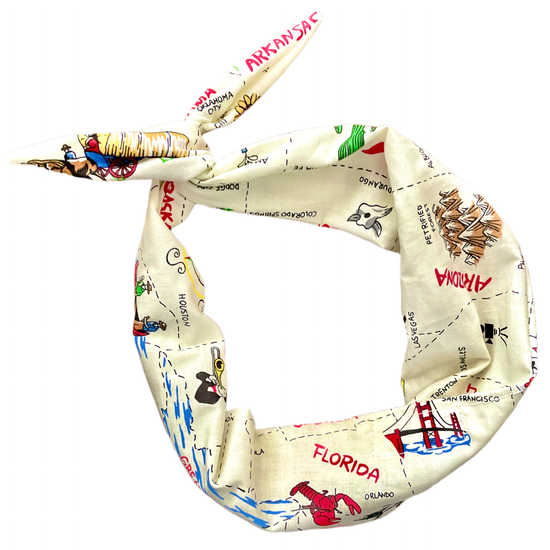 Amanda Bright Designs The Original Tie Headband Sadie American USA states and capitals