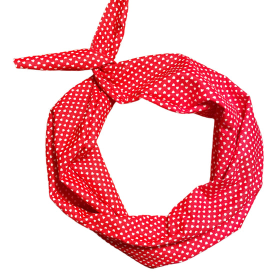 Amanda Bright Designs Red headband with Tiny white Hearts 