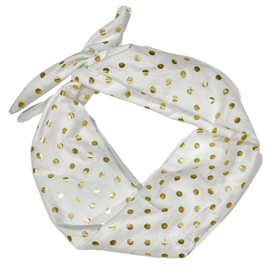 Amanda Bright Designs white with gold dots headband