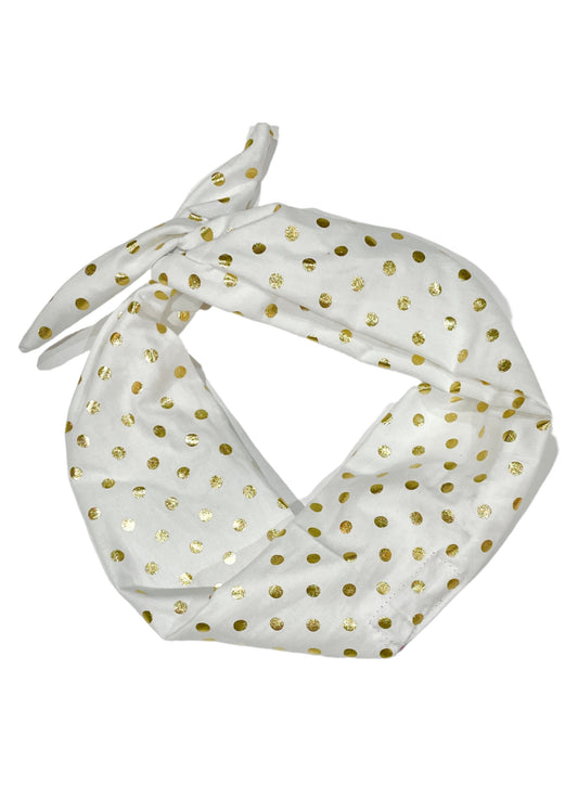 Amanda Bright Designs white with gold dots headband