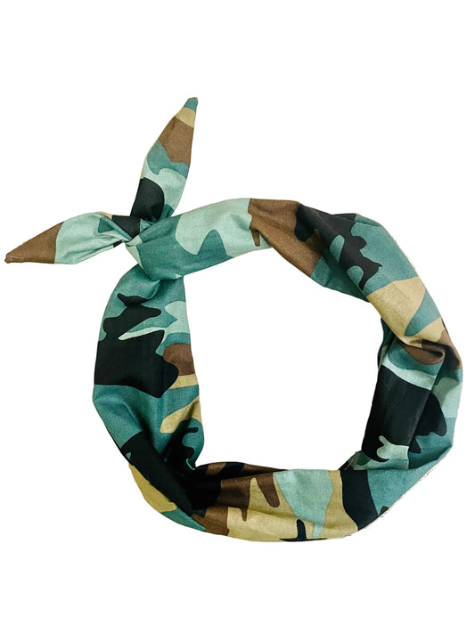 Amanda Bright Designs woodland camouflage tie headband 
