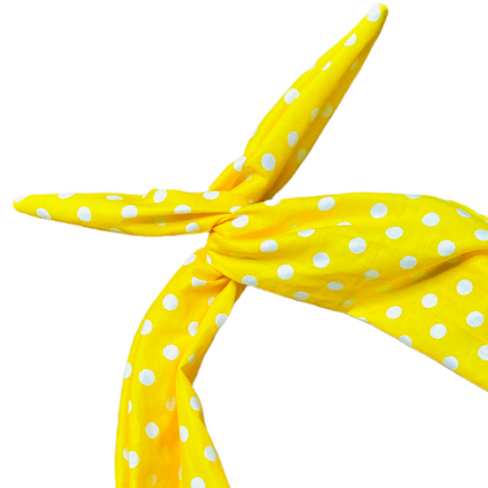 amanda bright designs sunshine yellow polkadot headband