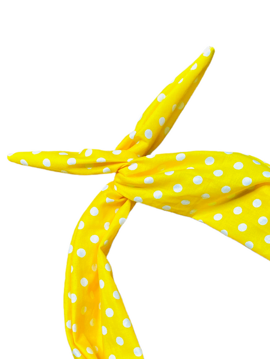 amanda bright designs sunshine yellow polkadot headband