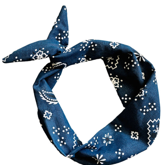 Amanda Bright Designs The Original Tie Headband denim Blue Bandana cowboy country western style