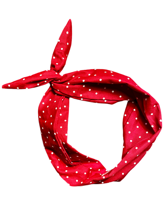 Amanda Bright Designs Rosie the riveter lipstick red polkadot headband for women