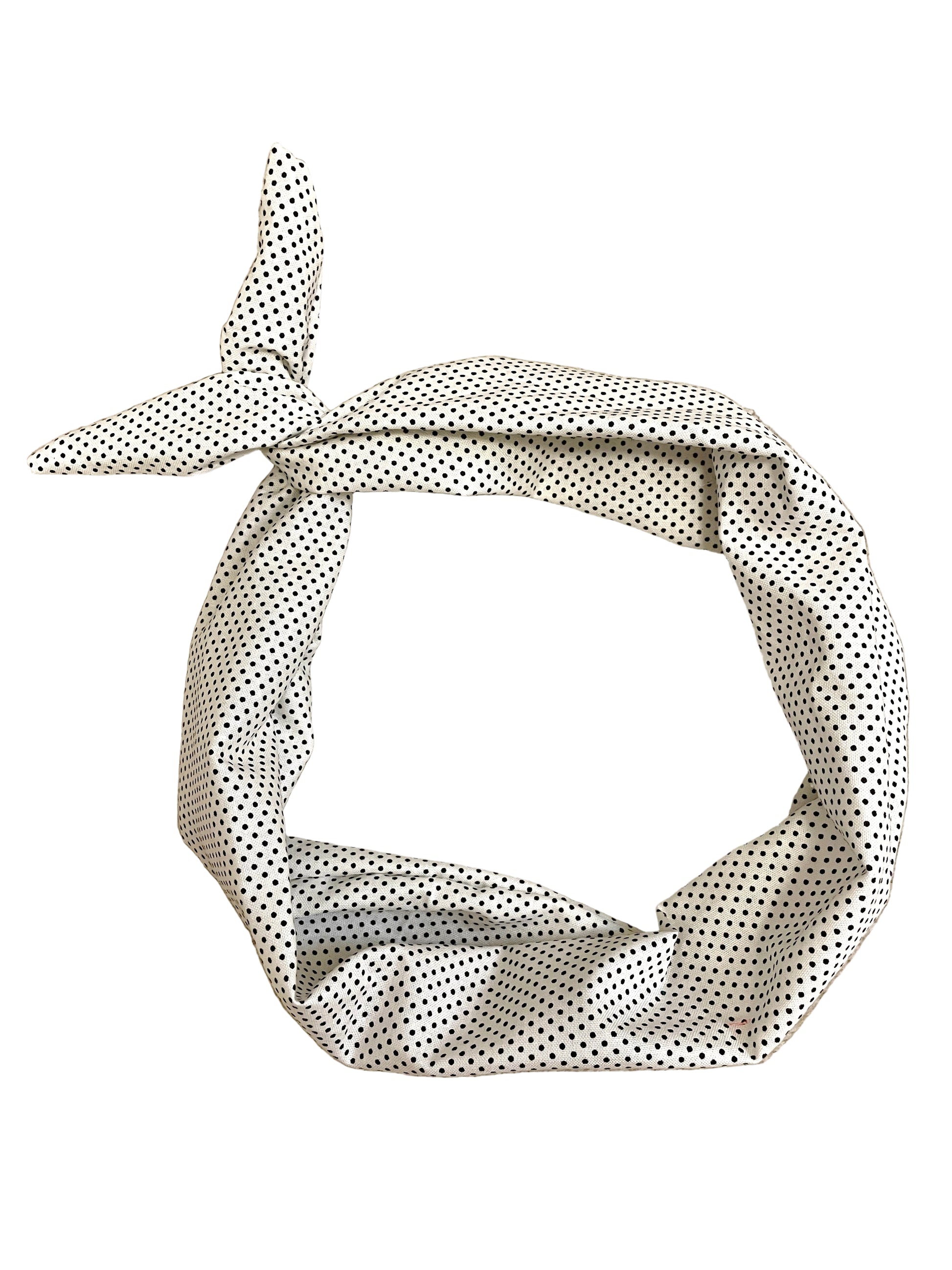 white with black polkadot headband for women Amanda Bright Designs