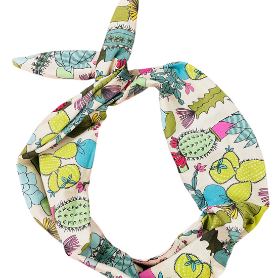 Amanda Bright Designs Cactus Original Tie Headband pastel western southwest Texas