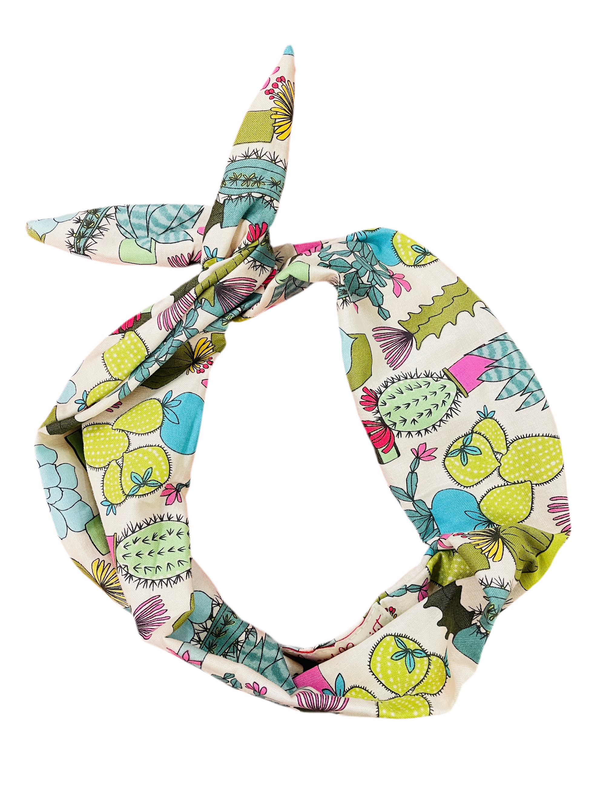 Amanda Bright Designs Cactus Original Tie Headband pastel western southwest Texas
