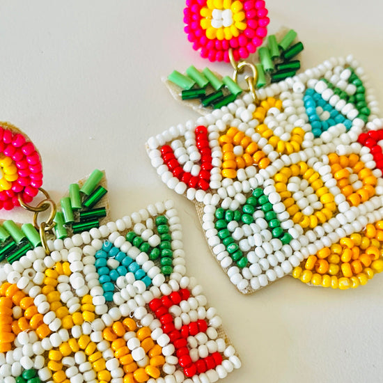 Amanda Bright Designs Vacay Mode Seed Bead Fun vacation Earrings