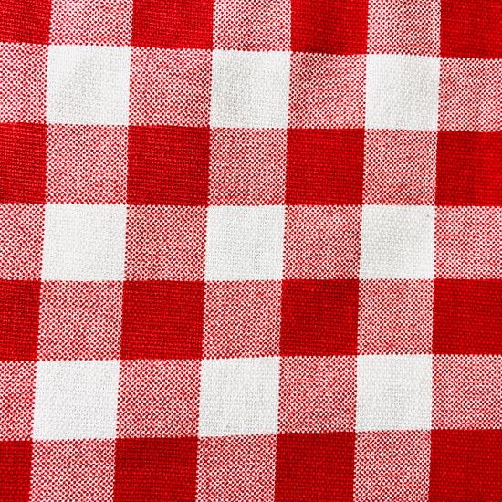 Two Medium Sized Ladies Wendy red checkered gingham apron tablecloth summer picnic Italian French bbq pattern