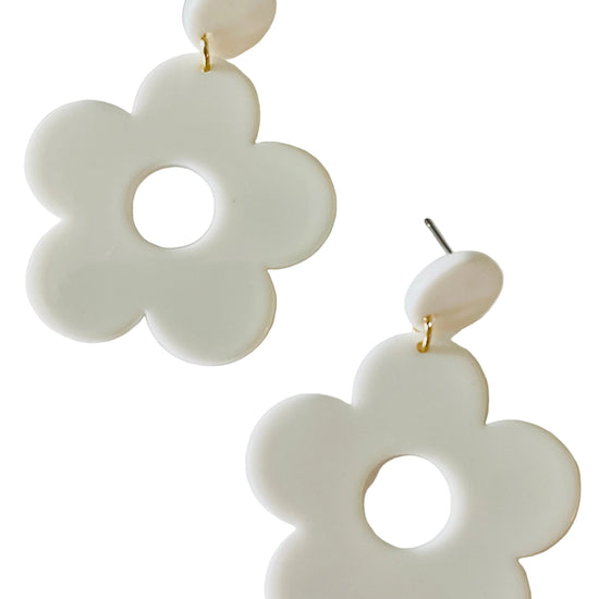 Amanda Bright Designs white flower earrings